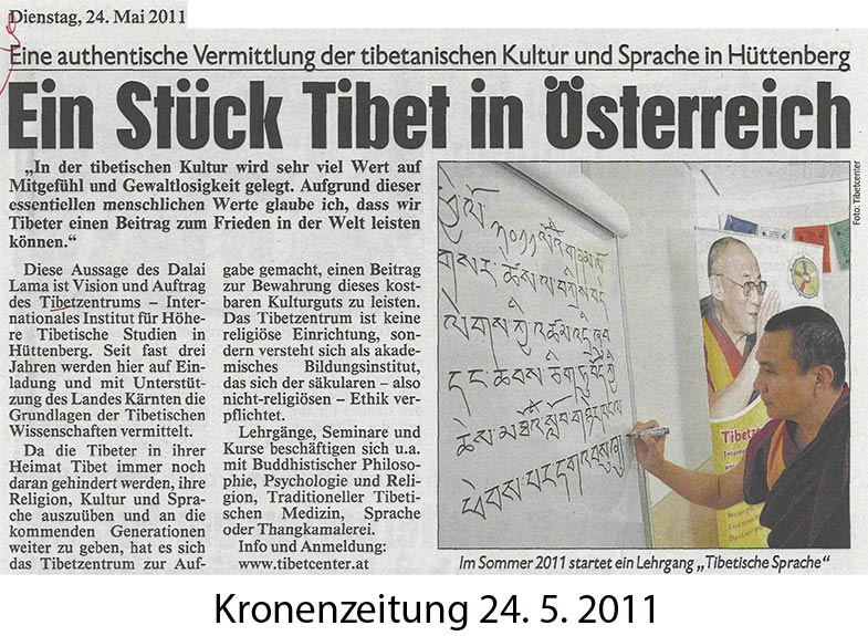 Ein Stück Tibet in Österreich (Kronenzeitung 05/2011)