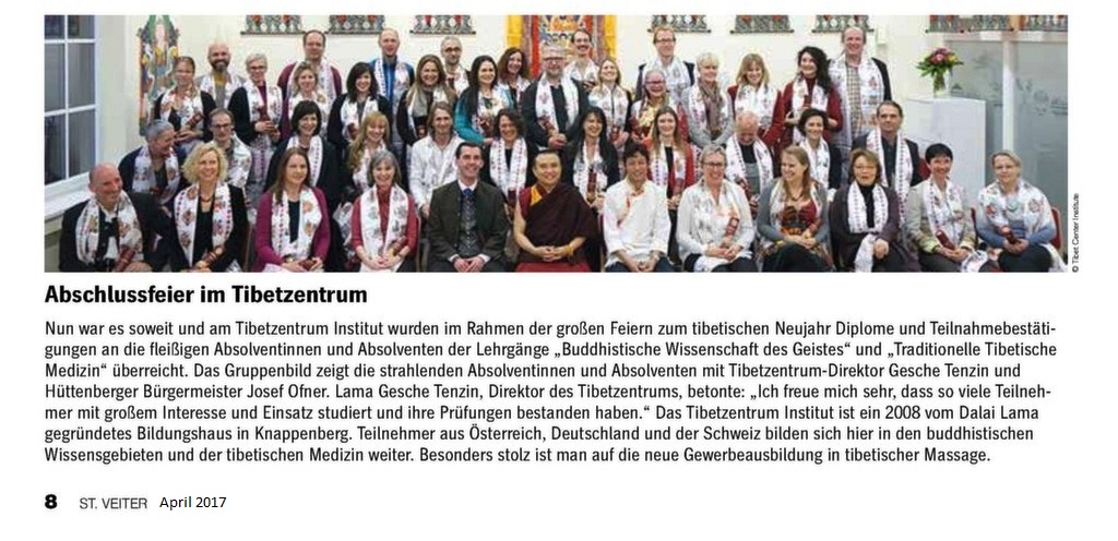 Abschlussfeier im Tibetzentrum (St. Veiter 04/2017)